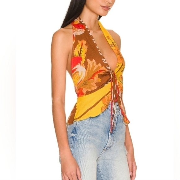 NWOT FREE PEOPLE HOT TROPICS TANK IN MANGO CONVO - Picture 4 of 4